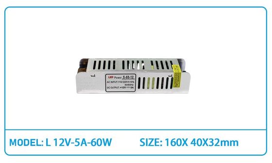 60W 12V Slim Power Supply 5A AC DC LED Power Supply