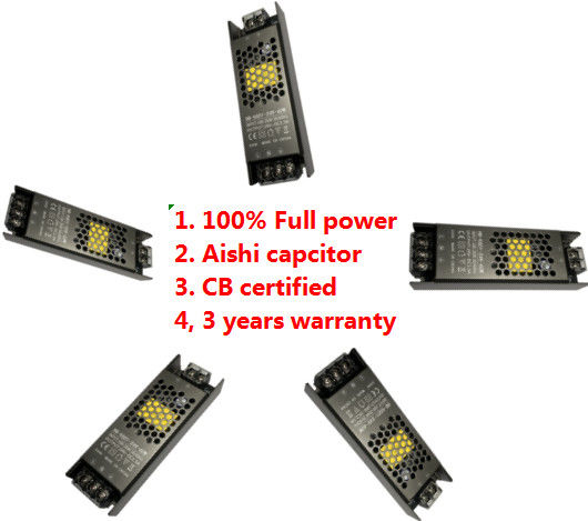 200W Ultra Thin Black Power Supply 12V 24V 17A 8.4A