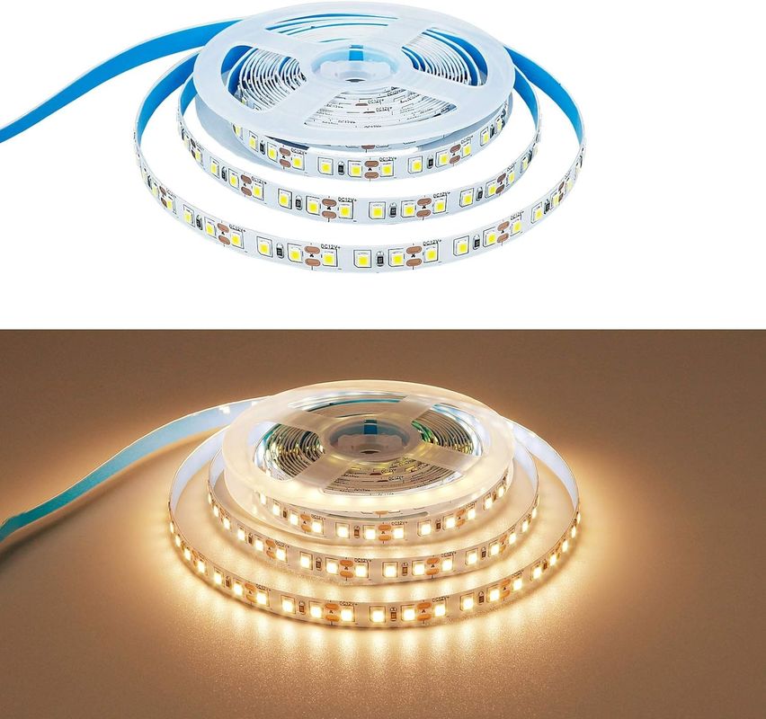2835 مصدر ضوء شريط LED 5M / رول DC 12V / 24V PCB أبيض يصدر لون للإضاءة الداخلية