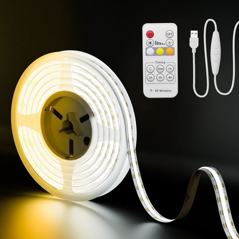 COB ضوء شريط LED CCT قابل للتوجيه 560LEDs CRI90 2m قابل للتخفيف 2700K-6500K 24V LED Tape Light Kit للغرفة النوم تحت الخزانة
