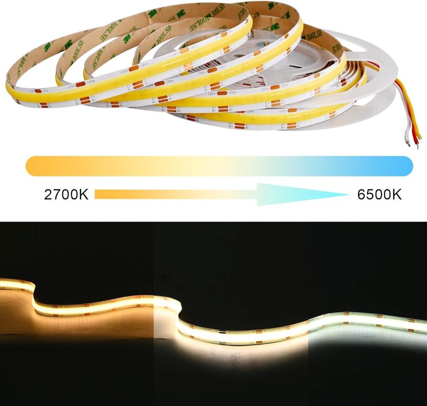 560LEDs COB LED شريط 90 CRI CCT مرن COB 3M مع محول ومراقب RF مصغّر