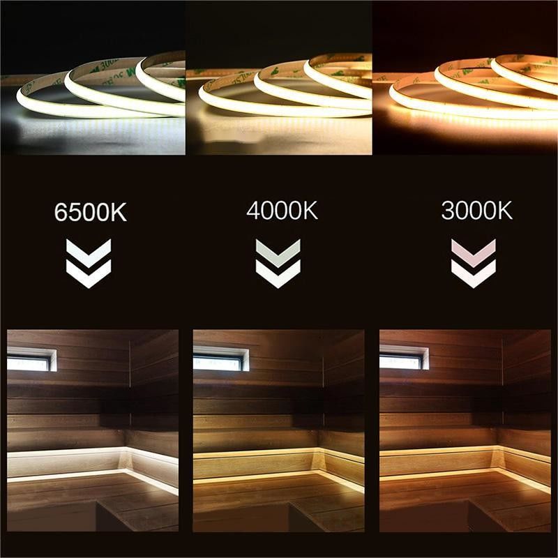 300 leds Dampproof قابل للتخصيص 90Ra بدون فولت COB LED شريط مع 4cm قطع الطول للإضاءة المنزلية