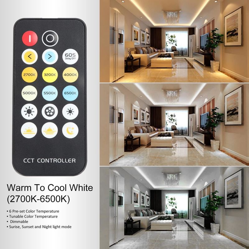 COB أضواء الشريط LED CCT (2700K-6500K قابل للتوجيه) 2M 560LEDs / m CRI90 Led Tape Light Kit مع صندوق حزمة الشريط LED للمنزل