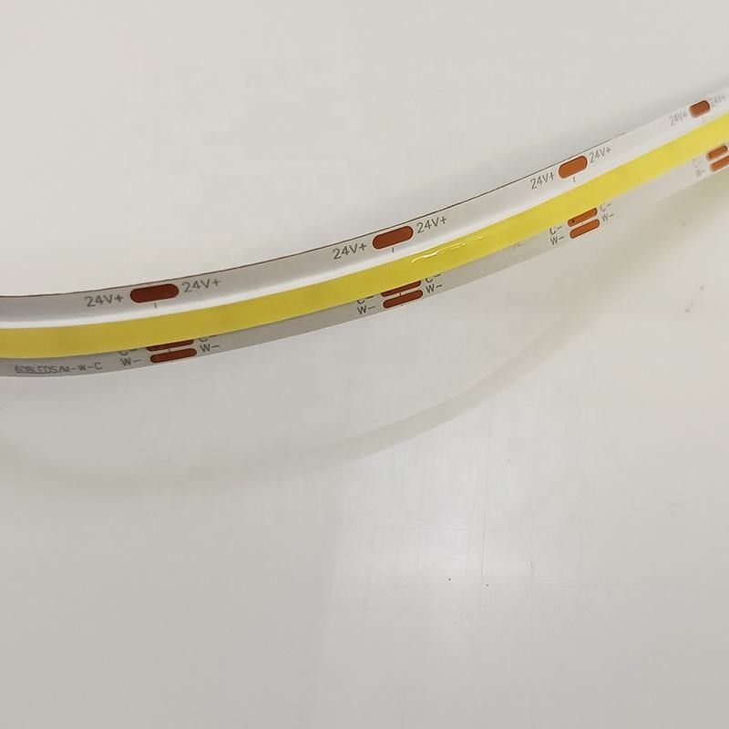 الشريط المعتمد 10W / m 2700K-6500K 90 CRI CRI القيادة المعدلة COB LED للضوء القابل للتضييق