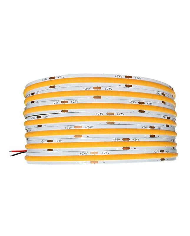 مصابيح CRI العالية DC24V COB480 5m/roll RA90 شريط الكوب للزخرفة الداخلية الخارجية شريط COB الوقائي للماء
