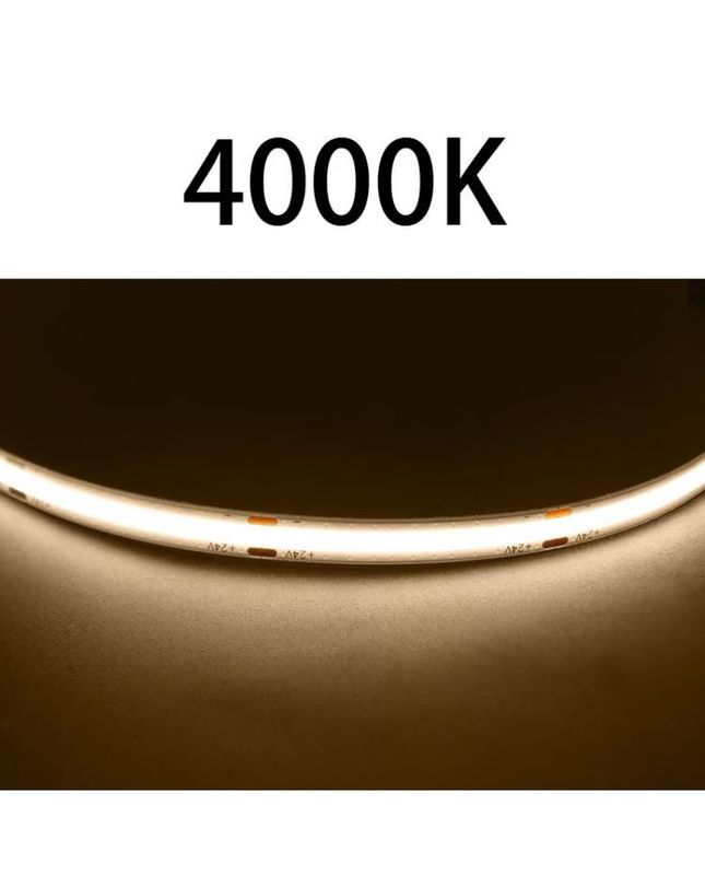 مصابيح CRI العالية DC24V COB480 5m/roll RA90 شريط الكوب للزخرفة الداخلية الخارجية شريط COB الوقائي للماء