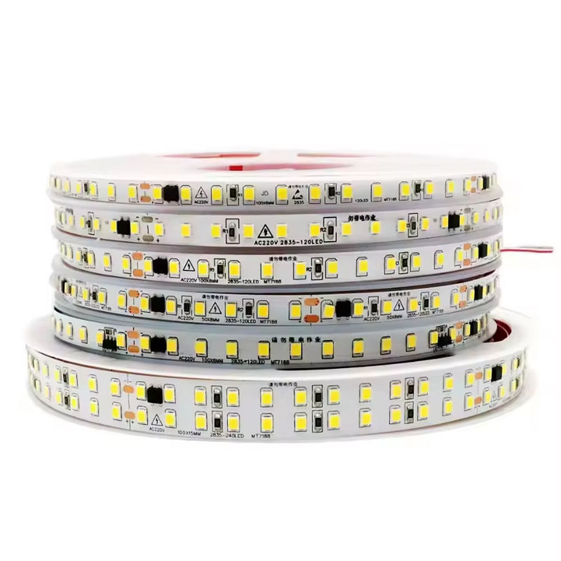120LEDs / m شريط LED مرن للداخل لا حاجة إلى سائق CRI80 2835 SMD 8mm PCB طول 5M/10M