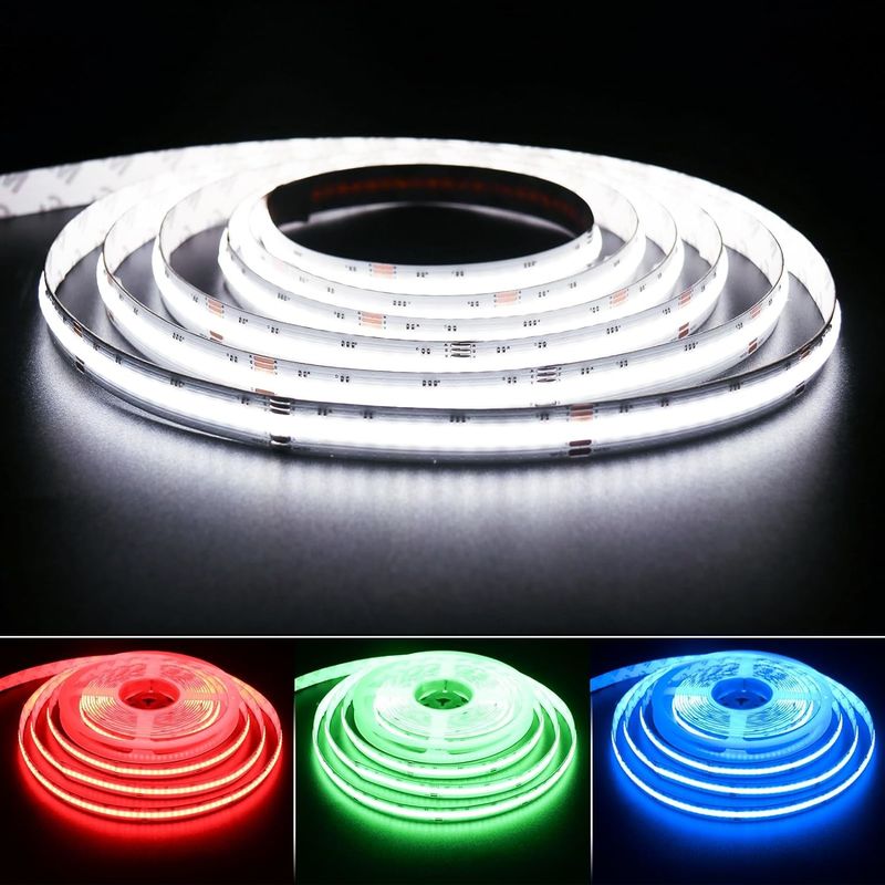 784 LEDs / m RGBW شريحة COB LED الشرائط قابلة للتخفيف من -20 °C إلى 60 °C DC 24V Voltage Input