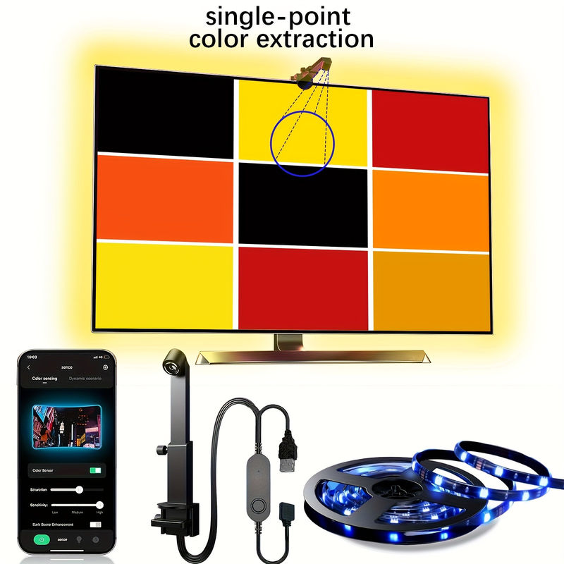 ديكور المنزل 3.8M 5M USB IP20 TV LED Backlights مع الموسيقى WIFI TUYA Smart Home APP Control