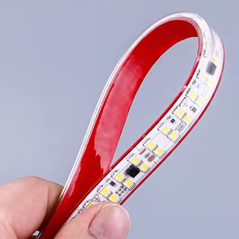 بدون سائق الجهد العالي 220 فولت بدون سائق شريط الضوء الملصق الذاتي 240 leds smd 2835 IP67 IP65 ضوء خط الزخرفي