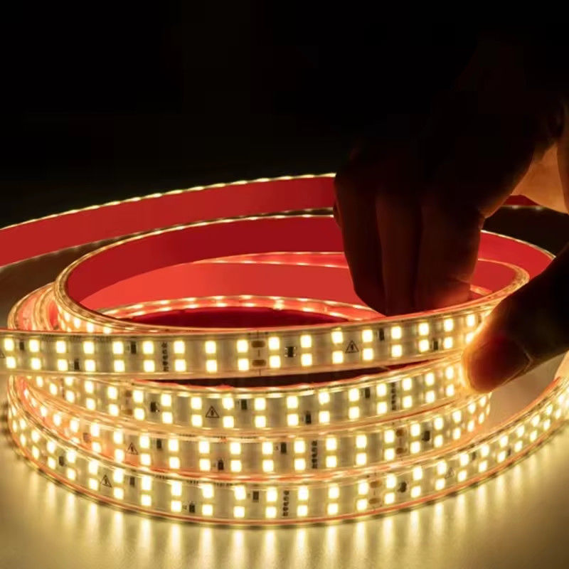 بدون سائق الجهد العالي 220 فولت بدون سائق شريط الضوء الملصق الذاتي 240 leds smd 2835 IP67 IP65 ضوء خط الزخرفي