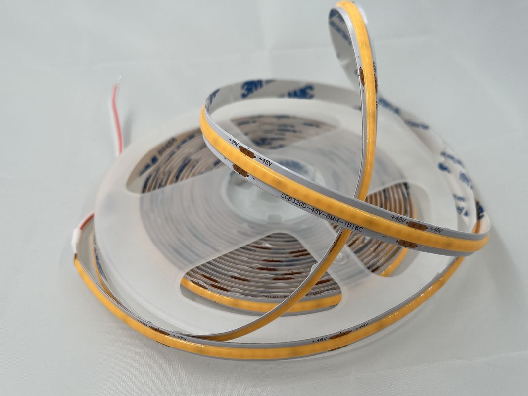 48 فولت COB 320leds/M 90CRI الضوء القابل للتخفيف 100lm/W 11W/M مرن COB LED الشريط الضوء للديكور الداخلي