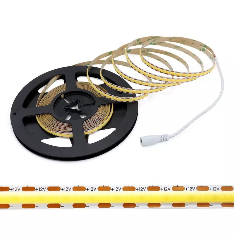 320Leds LED مرنة الشريط الأبيض / الأبيض الدافئ DC24V 8mm العرض المتكامل COB ضوء LED