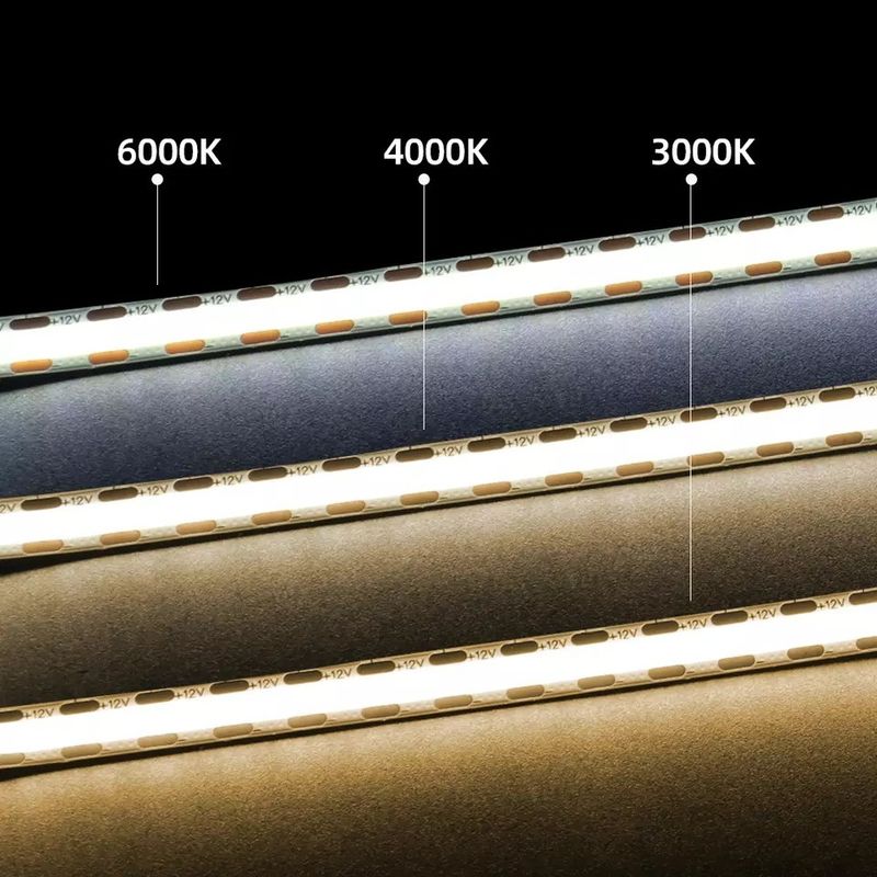 320Leds LED مرنة الشريط الأبيض / الأبيض الدافئ DC24V 8mm العرض المتكامل COB ضوء LED