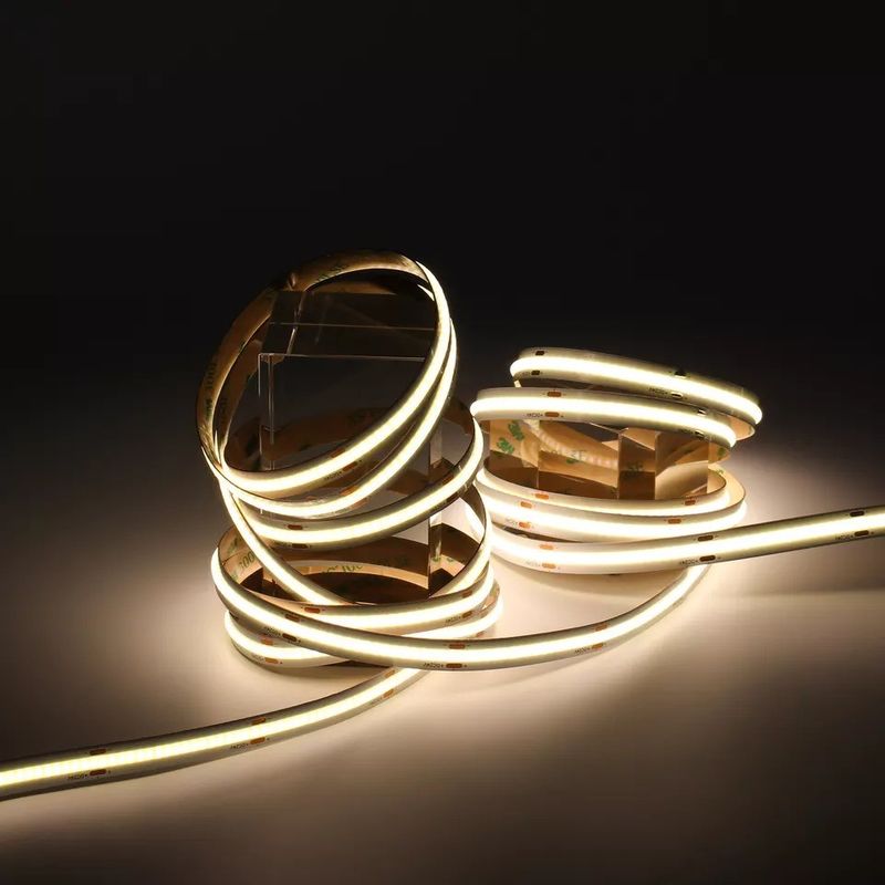 320Leds LED مرنة الشريط الأبيض / الأبيض الدافئ DC24V 8mm العرض المتكامل COB ضوء LED