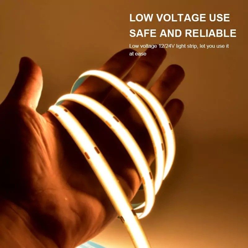 12 فولت 24 فولت مقاوم للماء IP65 IP67 IP68 CRI90 5M قابلة للتضييق COB مرنة شريط LED للداخل والخارج