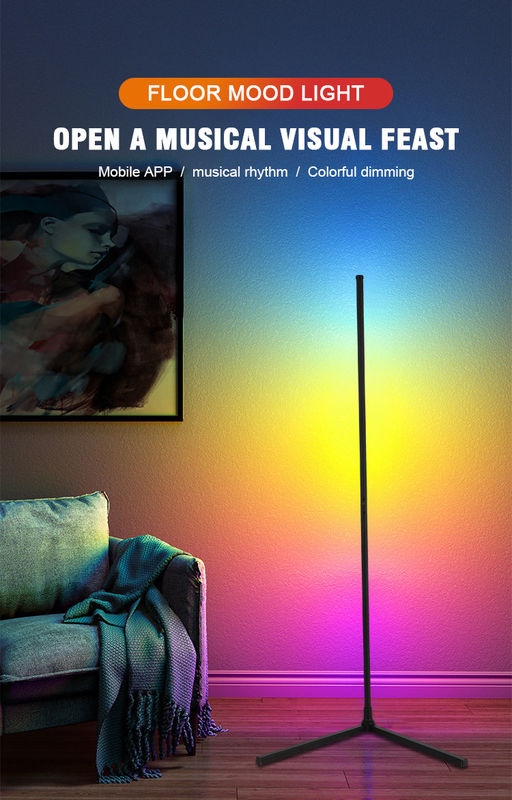إضاءة داخلية ديكورية حديثة مصباح أرضية LED RGB IC Smart Corner Atmosphere Light