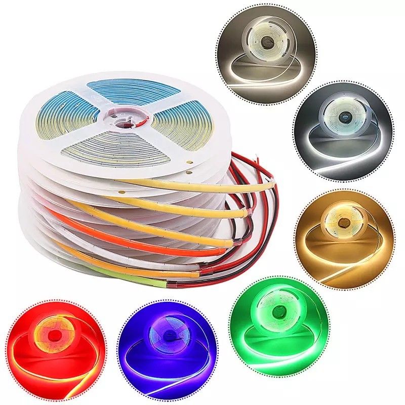 8 ملم LED Cob Strip 24v Light Strip usb TV Backlight Flex 12v Ultra Thin Small Cob Led Strip Light ضوء الشريط المصباح