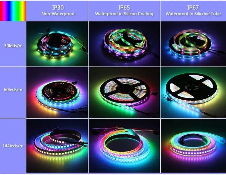 هونغ توب 5m/roll 3- SK6812 RGB RGBW RGBWW RGBNW RGBCW ضوء الشريط LED للأثاث