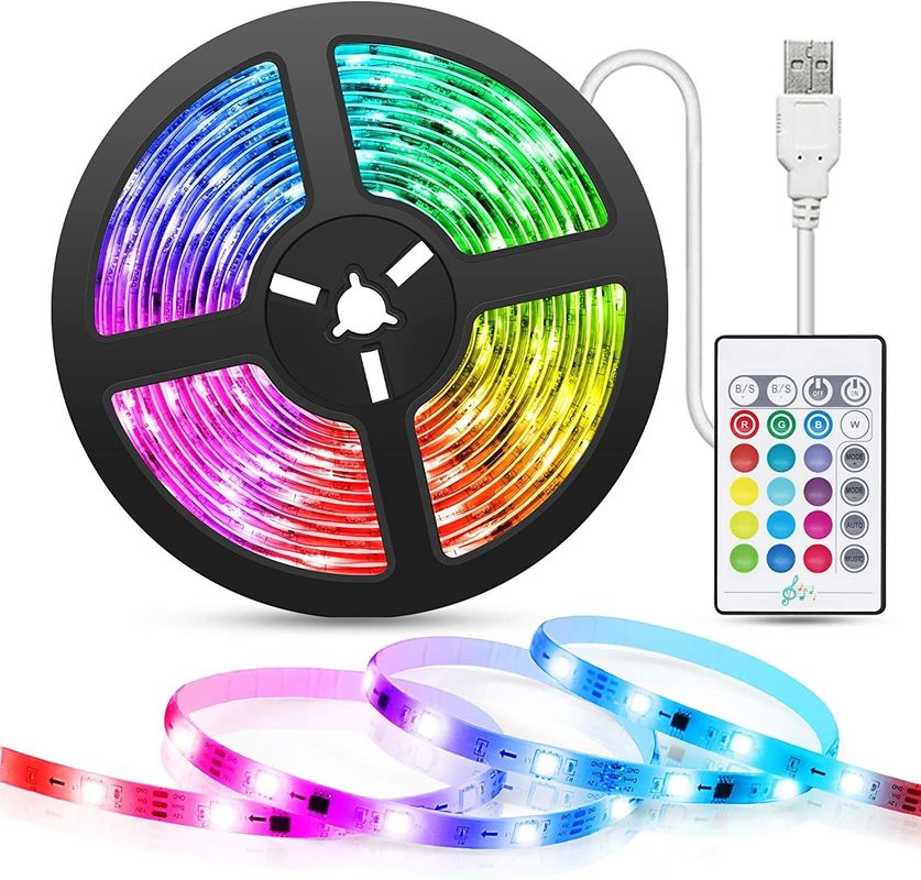 شريط LED ذكي للزخرفة 12 فولت 5 فولت USB التحكم في مزامنة الموسيقى ودرجة حرارة الألوان RGB