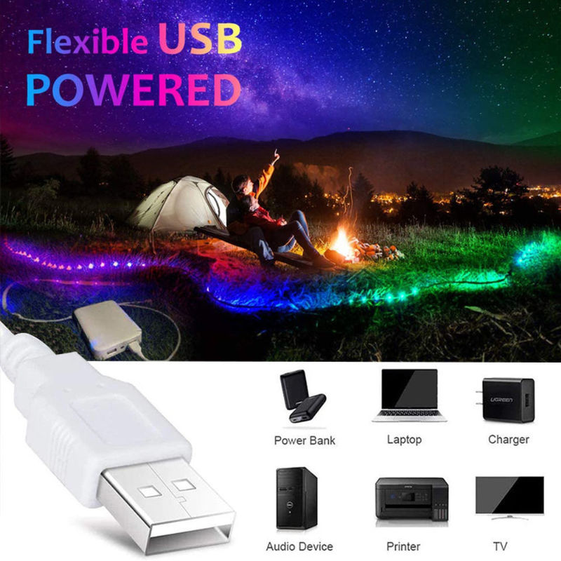 شريط LED ذكي للزخرفة 12 فولت 5 فولت USB التحكم في مزامنة الموسيقى ودرجة حرارة الألوان RGB