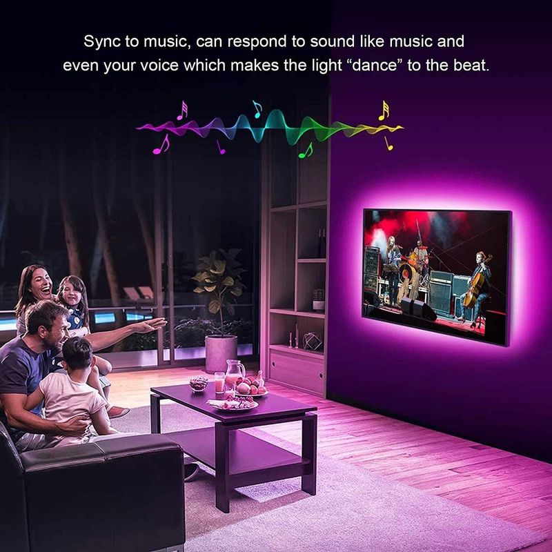 شريط LED ذكي للزخرفة 12 فولت 5 فولت USB التحكم في مزامنة الموسيقى ودرجة حرارة الألوان RGB