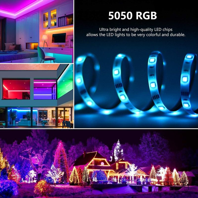 شريط LED ذكي للزخرفة 12 فولت 5 فولت USB التحكم في مزامنة الموسيقى ودرجة حرارة الألوان RGB