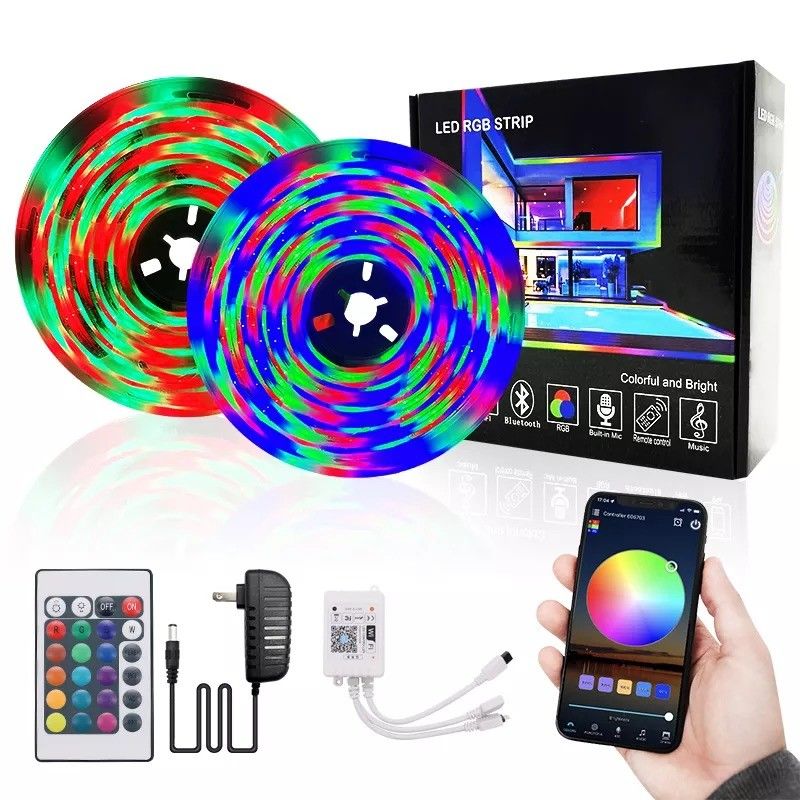 مضيئة الحانة المنزلية LED Light Strips دعم تصميم الحديقة 12V 32ft Smart 5050 RGB 1670