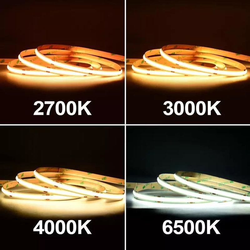 12W مقاوم للماء IP20 COB 480 LEDs 12V 8mm 10mm LED Strip Light للزينة الحديقة