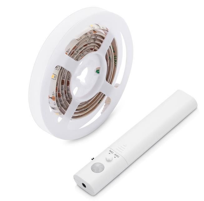 SMD2835 ضوء شريط LED مع جهاز استشعار الحركة 1m الطول USB قابلة لإعادة الشحن النهار والليلة وضع