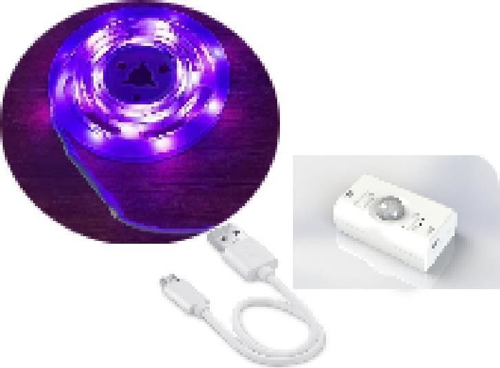 SMD2835 ضوء شريط LED مع جهاز استشعار الحركة 1m الطول USB قابلة لإعادة الشحن النهار والليلة وضع