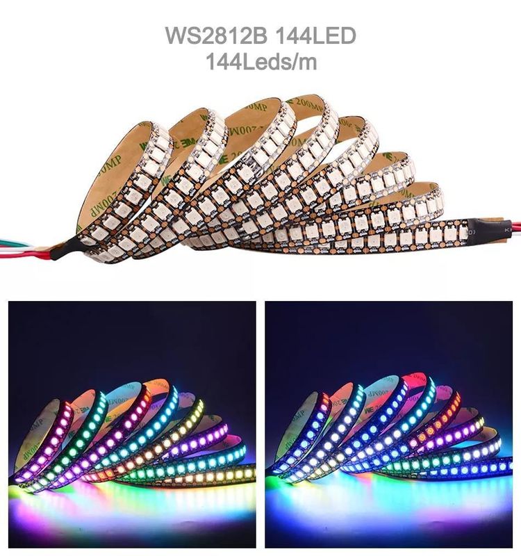 مضاد للماء 12 فولت ws2812 ws2811 LED شريط 60LEDs للالوان السحرية RGB الديكور CRI Ra 80
