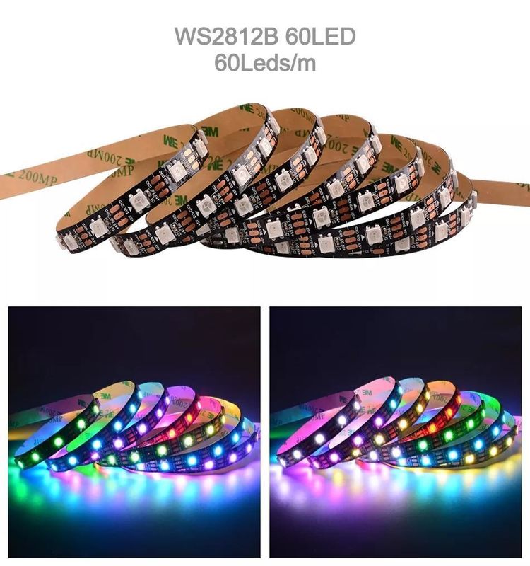 مضاد للماء 12 فولت ws2812 ws2811 LED شريط 60LEDs للالوان السحرية RGB الديكور CRI Ra 80