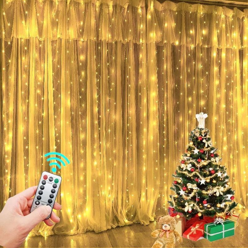 3500 كيلات ضوء ستارة LED أبيض دافئ لتزيين غرف النوم 3x2.4m 240d أوضاع طاقة USB