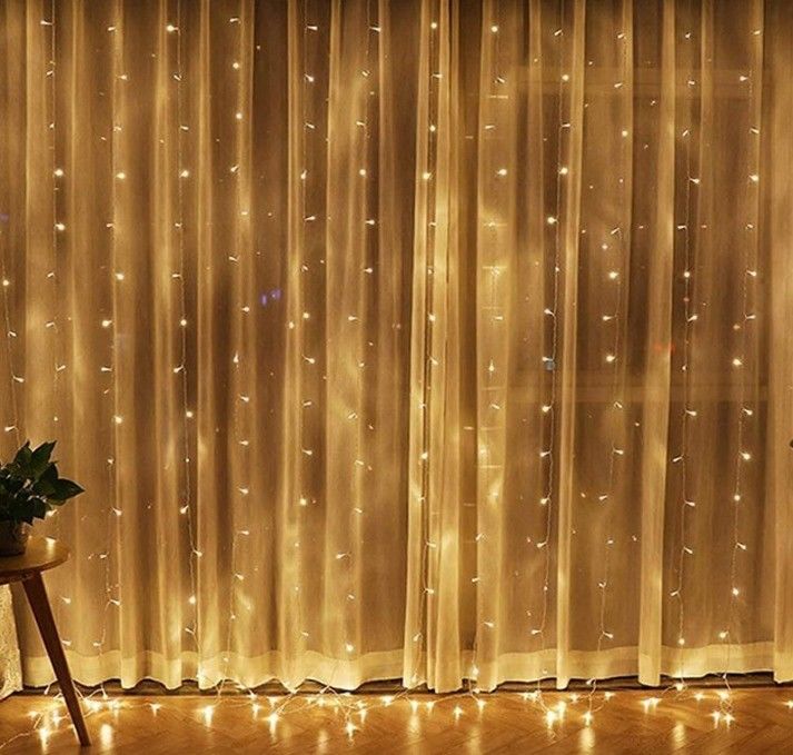 3500 كيلات ضوء ستارة LED أبيض دافئ لتزيين غرف النوم 3x2.4m 240d أوضاع طاقة USB