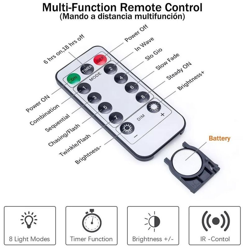 3500 كيلات ضوء ستارة LED أبيض دافئ لتزيين غرف النوم 3x2.4m 240d أوضاع طاقة USB