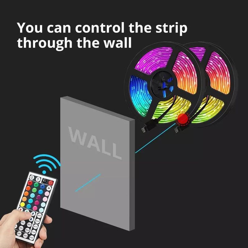 إضاءة طويلة الأمد مقاومة للماء IP65 30d / m 5050 RGB LED Light Strips مع جهاز التحكم عن بعد