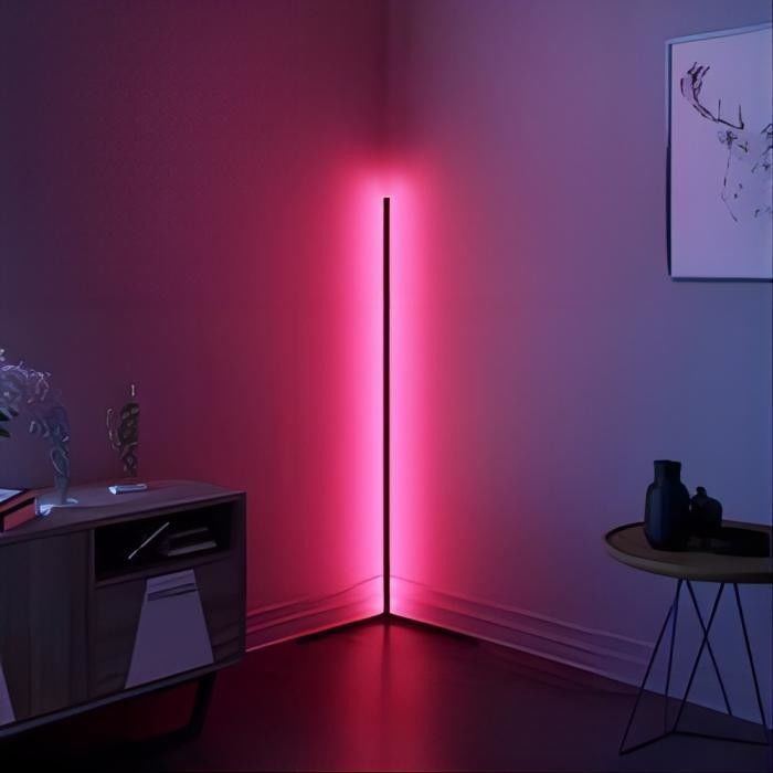 مصباح أرضي ديكوري مع تغيير لون RGB و ظل زجاج معدني