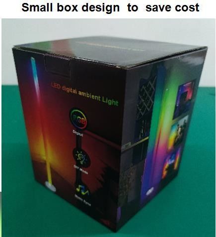 مصباح أرضي ديكوري مع تغيير لون RGB و ظل زجاج معدني