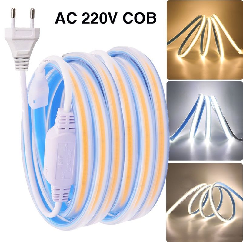 280 leds / متر 12v 24v 220v Rgbw Cob Light Strip Cob Led Strip طول الشريط 50meters / رول