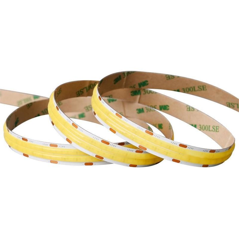 10m/roll خطوط مزدوجة 600 leds 12v 24v Ra80 12mm مرنة COB LED مرنة ضوء شريط