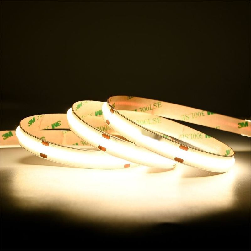 10m/roll خطوط مزدوجة 600 leds 12v 24v Ra80 12mm مرنة COB LED مرنة ضوء شريط