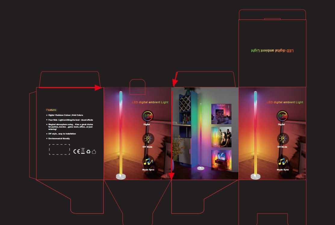 2024 أسطوانة حديثة Rgb ملونة LED ضوء محيطي تطبيق Smart Atmosphere مصباح الأرض