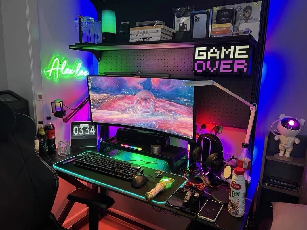 أضواء الألعاب غرفة المعيشة ضوء المزاج المحيط Rgb ديكور أضواء الليل قائمة مصباح أرضية رئيسي