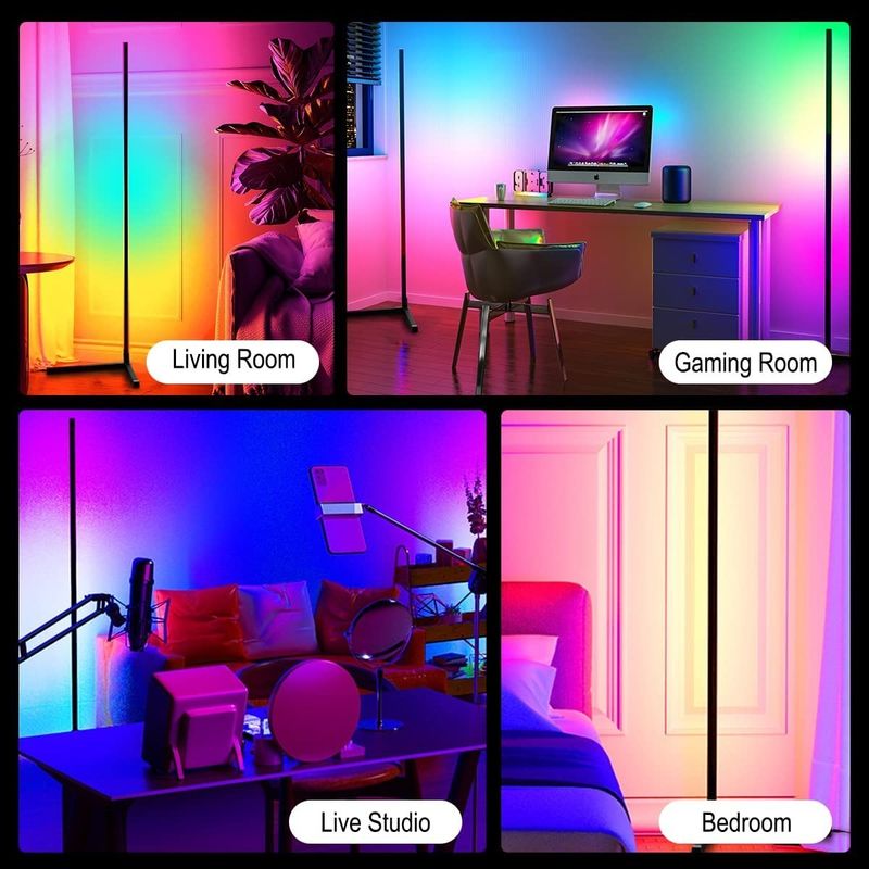 غرفة النوم RGB IC ألعاب الأضواء غرفة المعيشة الحالة المزاجية الضوء الوقائي مصباح الأرضية الزاوية LED