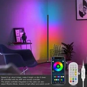 غرفة النوم RGB IC ألعاب الأضواء غرفة المعيشة الحالة المزاجية الضوء الوقائي مصباح الأرضية الزاوية LED