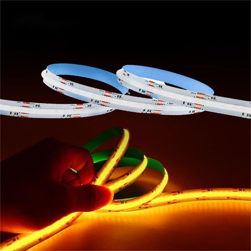 مصباح تدفق ضوئي lm 1000 24 فولت 576 leds / متر RGB COB LED Soft Light Strip Direct Good