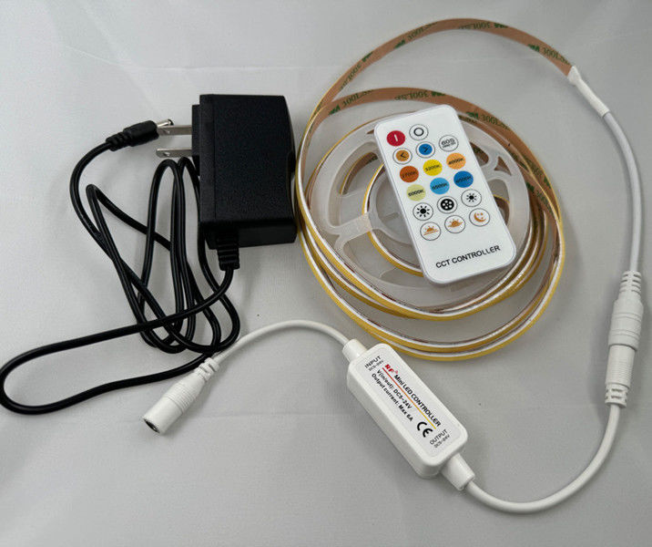 DC 24V المناظر الطبيعية 2m 560 LEDs COB مجموعة الشرائط LED القابلة للتخفيف مع جهاز التحكم والمحول