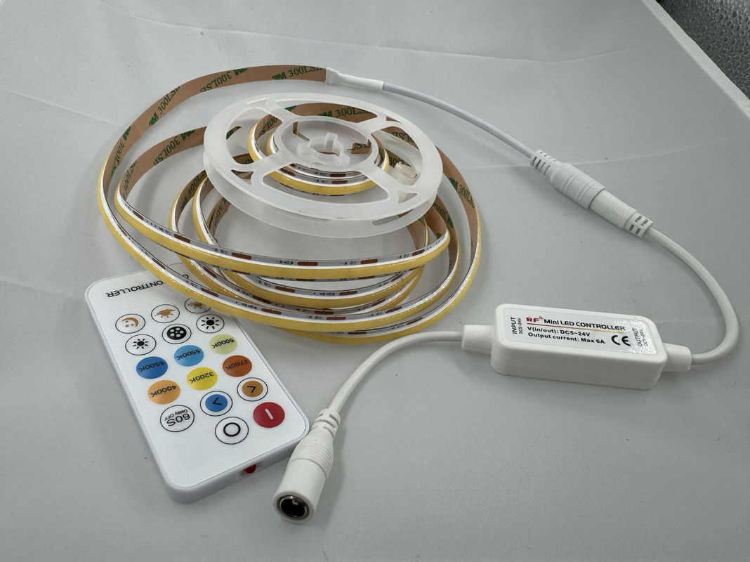 مجموعة الشرائط LED DC12V/24V Voltage Input مع أضواء COB القابلة للتخفيف والسائق الذكي