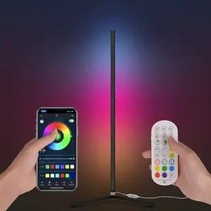 مصابيح أرضية LED RGB مصباح أرضية معاصر مع جهاز التحكم عن بعد ودعم الضوء